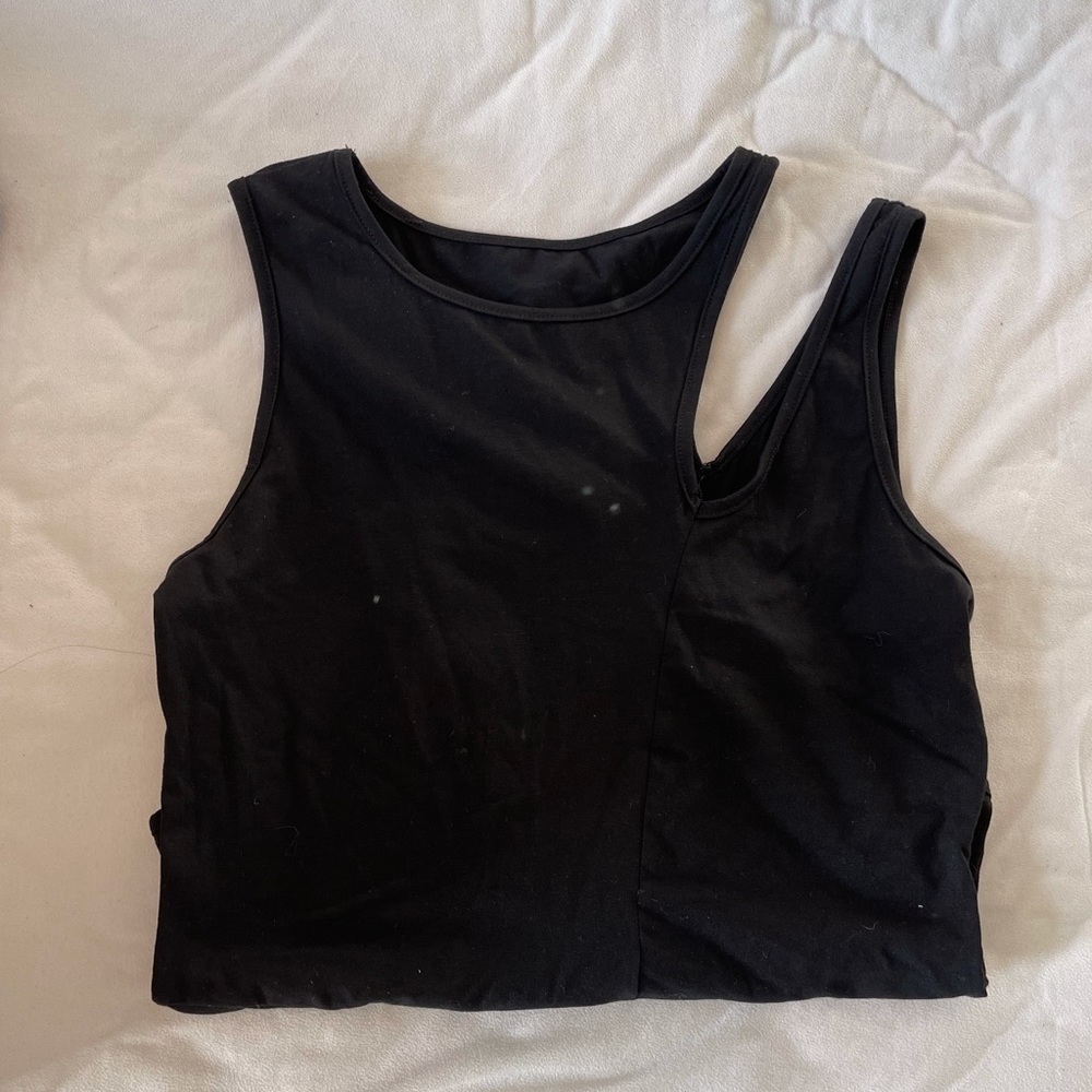 Black strappy bodysuit
